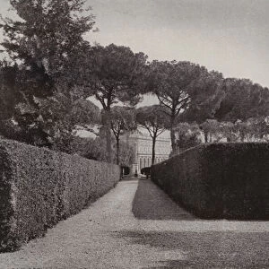 Villa Albani, Rome, A Side Path (b / w photo)
