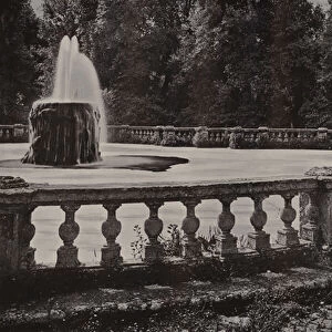 Villa Torlonia, Frascati, The Upper Fountain, on the Summit, An Architectural Triumph (b / w photo)
