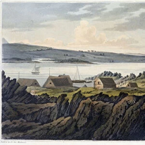 A Village of Iceland: Havenfiord - in "Travels in the Island of Iceland during the summer of the year 1810"by Sir George Stewart Mac Kenzie, 1811
