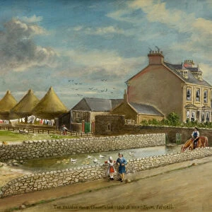 The Village Pond and West Farm, Fulwell (oil on panel)