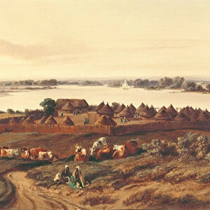 Village in Senegal (oil on canvas)