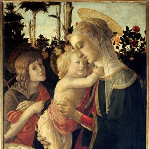 The Virgin and Child Jesus with the young Saint John the Baptist child Painting by