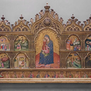 The Virgin and Child with Legendary Scenes (tempera on panel with gold)