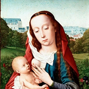Virgin and Child Painting by Gerard David (1460-1523) Madrid, Musee Lazaro Galdiano