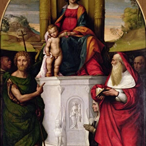 The Virgin Enthroned with St. Jerome and St. John (oil) (see also 33480)