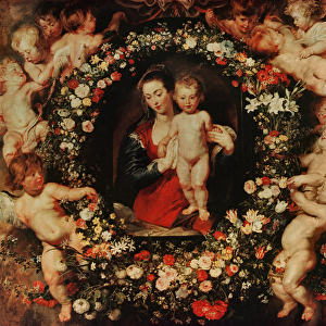 Virgin with a Garland of Flowers, c. 1618-20 (oil on panel)