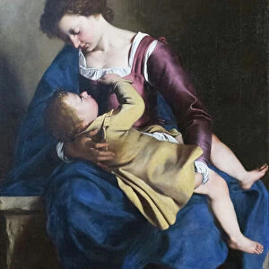 Virgin Mary and child, 16th-17th century (oil on canvas)