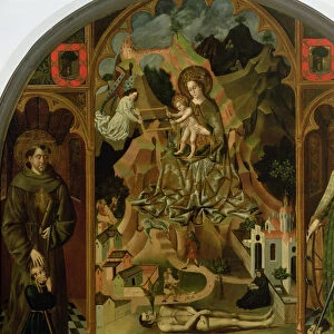 The Virgin of Montserrat with landscape (panel)