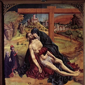 Virgin of Pity (Pieta) Painting by Fernando Gallego (ca. 1440-1507) 1470 Sun