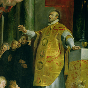 The Vision of St. Ignatius of Loyola (c. 1491-1556) detail of the saint, 1617-18