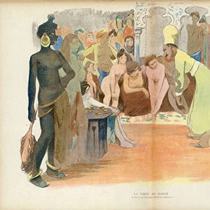 Visit to the Harem, Illustration for Le Rire (colour litho)