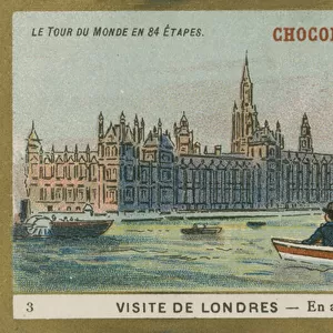 Visit to London - on the way to the Houses of Parliament (chromolitho)