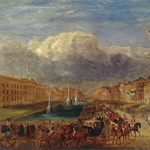 The Visit Of Queen Victoria And Prince Albert To Manchester In 1851, 1876 (oil on canvas)