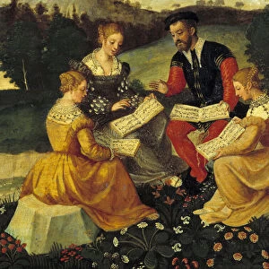 The vocal concert Painting of the Italian School. 16th century