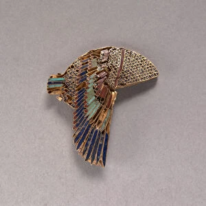 Vulture Headdress Inlay, 100-1 BC (gold & semi-precious stones)