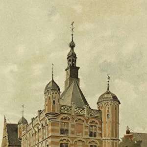Waag (Weighing House), Deventer, Netherlands, 1528 (colour litho)