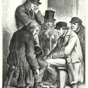 Five "Wadmen, "inmates of a workhouse in the West Riding of Yorkshire (engraving)