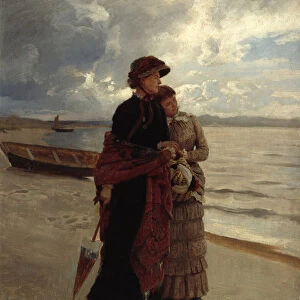Walk on the beach, Rugen (oil on canvas)