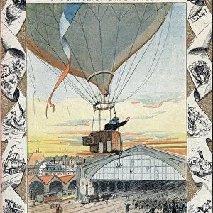 War of 1870 - Siege of Paris: balloon post - depart of the sailor Prince from the Gare