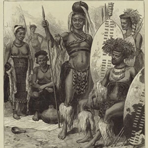 The War in the Trans-Vaal, Zulu Kaffirs (engraving)