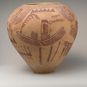 Ware Jar decorated with Boat and Human Figures (painted pottery)