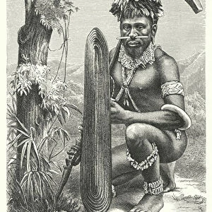 Warrior of Solomon Islands (engraving)