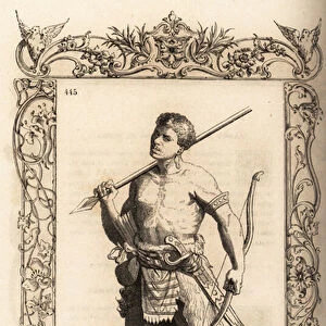 Warrior of the Swahili Coast, 16th century. 1859-1860 (engraving)