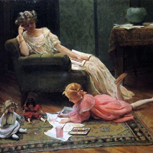 Watching the Child Play, 1909 (oil on canvas)