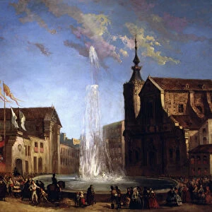 The Water Supply of Lozoya at the Fountain of the Calle de San Bernardo, 1858 (oil on canvas)