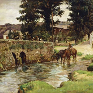 Watering the Horses in the Village Stream, 1931 (oil on canvas)