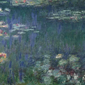 Waterlilies: Green Reflections, 1914-18 (left section) (oil on canvas