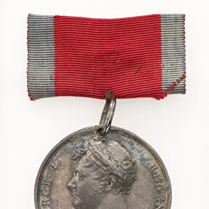 Waterloo Medal, 1815 (silver with silk ribbon)