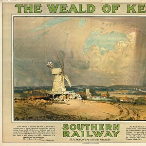 The Weald of Kent, a Southern Railway advertising poster, c
