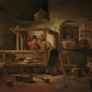 Weaver's Workshop, 1659 (oil on panel)