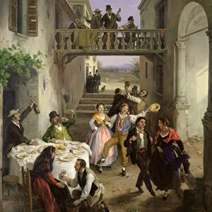 A Wedding at Brianza, 1873 (oil on canvas)