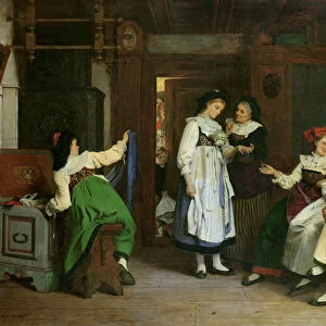 A Wedding in Lower Alsace (oil on canvas)