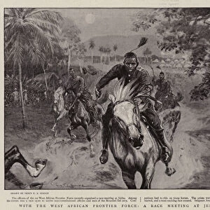 With the West African Frontier Force, a Race Meeting at Jebba on the Niger (litho)