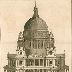 The west prospect of the Cathedral of St Paul s, London (engraving)