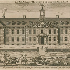 The west prospect of Morden College (engraving)