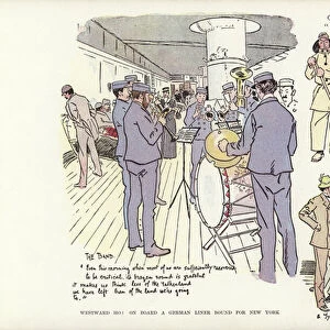 Westward Ho! On board a German liner bound for New York (colour litho)