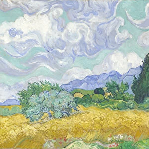 Wheatfield with Cypresses, 1889 (oil on canvas)
