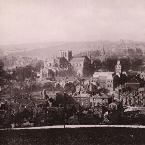 Winchester from St Giles Hill (b / w photo)