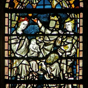 Window c6 depicting the Adoration of the Magi (stained glass)