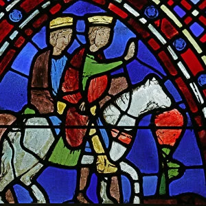 Window depicting Two Magi on horseback (stained glass)