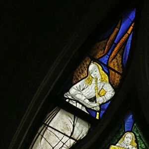 Window depicting musical angels, 1500-10 (stained glass)