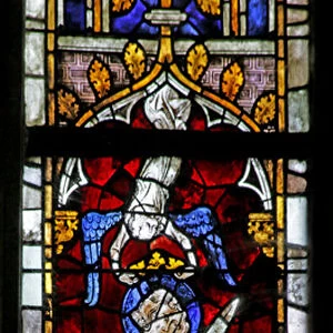 Window depicting Saint Martin dividing his cloak and an Angel delivering a crown