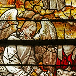 Window depicting a Scene from the Book of Revelation: Angel with key to the pit