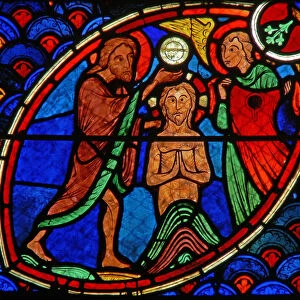 Window depicting a scene from the life of St. John the Baptist (stained glass)