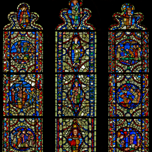 Window n. II depicting the north eastern window with reset panels (stained glass)