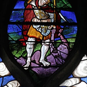 Window w10 depicting St Michael (stained glass)
